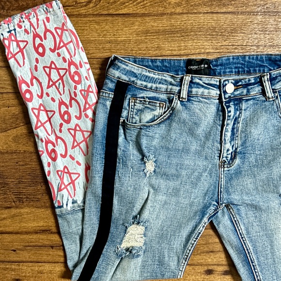 Cooper 9 • Los Angeles • Men’s • Graffiti • Size 34/31 • Blue/Pink • Jeans - Picture 14 of 16